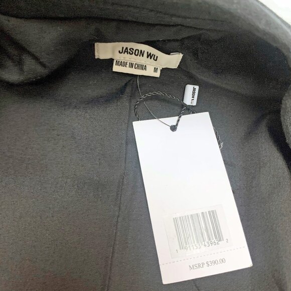 Jason Wu Black Linen Blend Double Breasted Peak Lapel‎ Blazer Dress - Picture 5 of 11